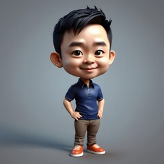 3D Cartoon boy portrait