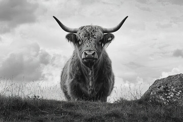 Wall Mural - Whole highland cattle, advertising