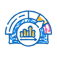 Sticker - performance measurement business process doodle icon sketch vector. performance measurement business process sign. isolated symbol illustration