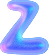 © Maggieway - 3D Holographic liquid Y2k Chrome bubble alphabet Letter Z