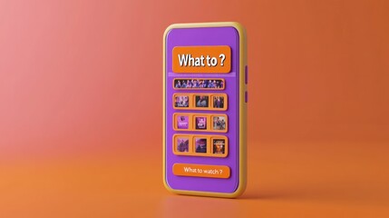 Poster - A colorful smartphone displaying a selection of images with the question 