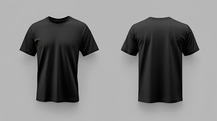 blank black male tshirt mockup template front and back view for design 