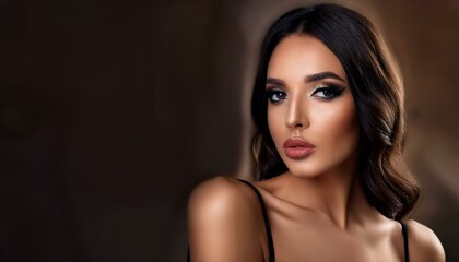 A glamorous Hollywood-inspired portrait featuring soft lighting that highlights the subject's elegant features, accentuated by smoky eye makeup for a touch of drama and allure.