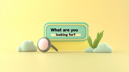 Poster - A colorful, minimalist design featuring a search prompt and a magnifying glass.