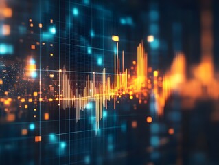 Poster - Abstract audio wave visualization with vibrant colors and digital elements representing sound and data technology.