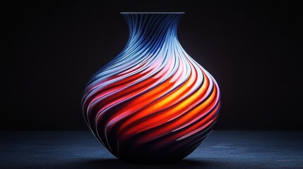 Canvas Print - A beautifully designed vase with swirling colors and patterns.