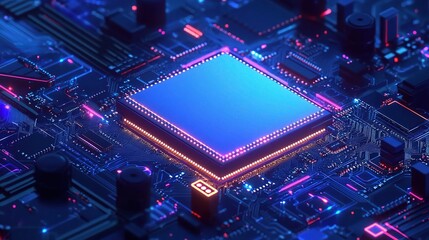 Poster - Colorful Circuit Board with Electronic Components