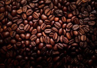 Poster - A close up of roasted coffee beans.