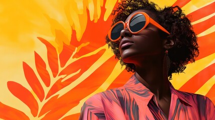 Poster - A woman wearing sunglasses