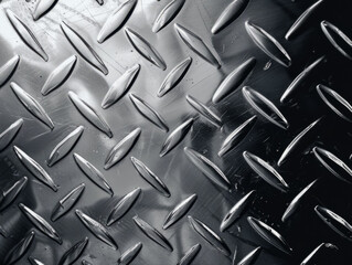 close-up view of textured metal surface with diamond plate design in industrial setting showcasing d