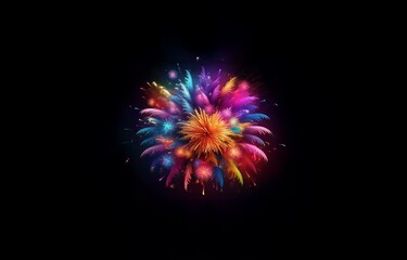 Poster - A vibrant firework display against a black night sky.