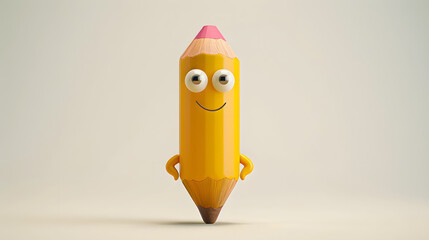 Poster - pencil character 3D cartoon