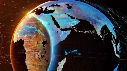 Poster - A globe with a blue and orange color scheme