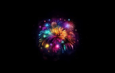 Poster - A colorful display of fireworks against a dark background.