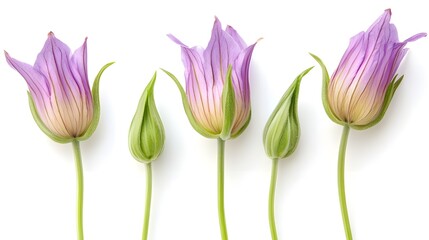 Wall Mural - a group of purple flowers with buds

