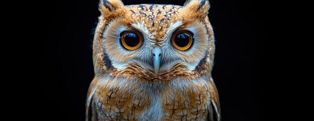 Canvas Print - Close-up of an Owl with Intense Gaze