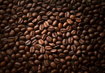 Poster - A close-up image of roasted coffee beans.