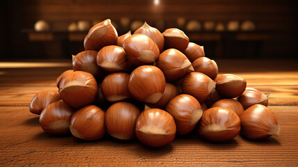 hazelnuts. food photography of hazelnuts