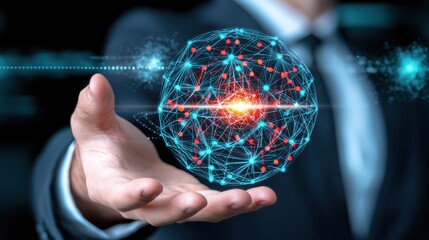 Poster - Digital Network Connection in Business Hand Gesture