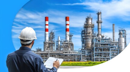 Poster - Industrial Engineer Checking Plant Operations Efficiency
