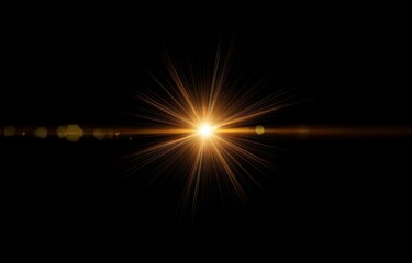 A bright, golden light shines from the center of the image, radiating outwards with long rays. The light creates a starburst effect against a dark background.