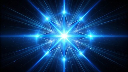 Captivating blue star loop animation featuring optical flares and light ray effects set against a black background for