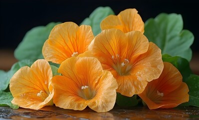 Wall Mural - a group of orange flowers

