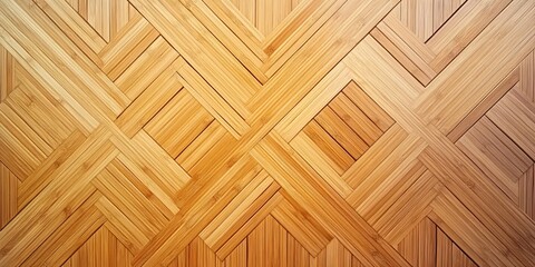 Wall Mural - Close-up of light brown bamboo wood floor with a chevron pattern.