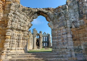 Whitby Abbey ruins on a sunny day