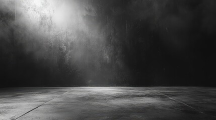Poster - Dark Industrial Background with Fog and Light Effects