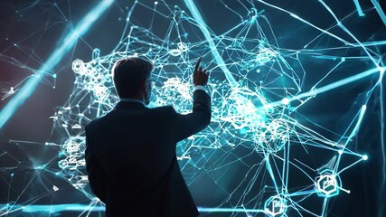 Poster - Concept of technology and innovation, as well as the idea of interconnectedness