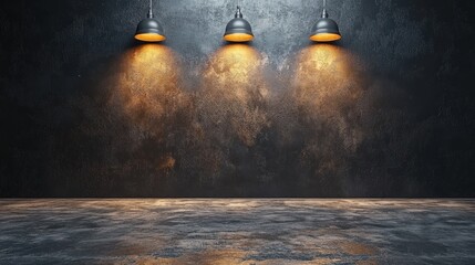 Poster - dramatic lighting on dark wall and floor