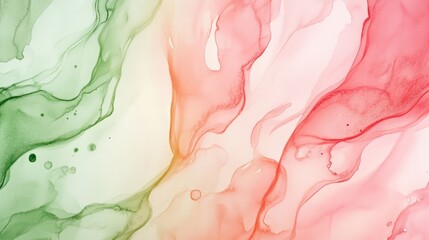 Wall Mural - abstract background in soft pink and green watercolor tones, artistic brushstroke texture ideal for 