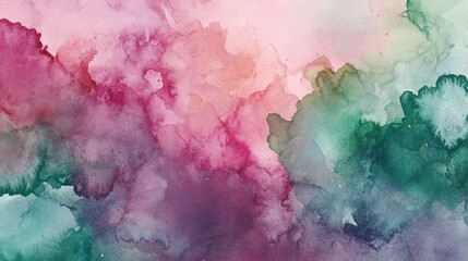 Wall Mural - abstract background in soft pink and green watercolor tones, artistic brushstroke texture ideal for 