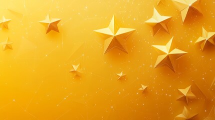Wall Mural - gold stars on yellow gradient background, abstract geometric design with shimmering elements, decora
