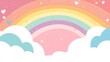 © Ashi - Abstract kawaii colorful sky rainbow background with soft gradient pastel shades, playful comic graphic style, perfect for wedding card designs, digital presentations, and whimsical themed decor eleme