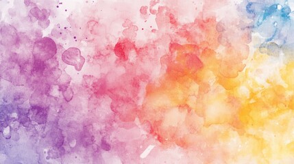 Wall Mural - Abstract pastel watercolor background featuring a vibrant rainbow watercolor pattern and soft pastel splash effects, ideal for summer-themed designs, invitations, art prints, and creative projects