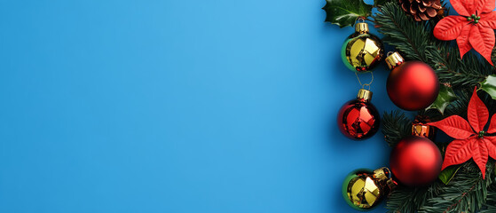 Wall Mural - horizontal banner web poster, header for website. christmas new year background with gift boxes. fes