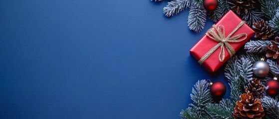 Wall Mural - horizontal banner web poster, header for website. christmas new year background with gift boxes. fes