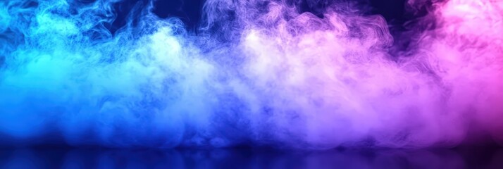 Sticker - Colorful Blue and Purple Smoke on Black Background