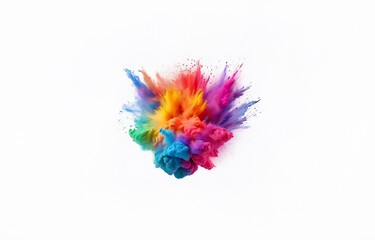 Poster - Isolated colorful explosion against a white background.