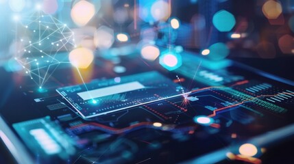 Poster - Modern Technology Interface with Data Visualization