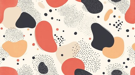 Wall Mural - charming doodle pattern background featuring abstract shapes and dots in a modern vector design, ide