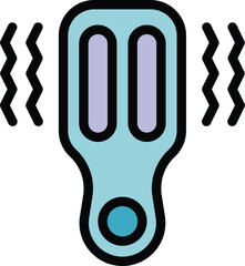 Poster - Electronic thermometer icon, medical equipment showing high temperature with waves