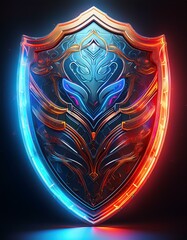 Wall Mural - Ornate shield with glow