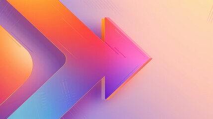 Poster - Vibrant Abstract Arrow Design on Gradient Background