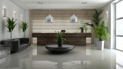 Poster - Modern Office Lobby with Elegant Design Elements