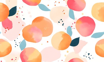seamless pattern with peaches, Generative AI 