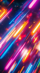 Poster - Colorful neon lights streaks abstract background design