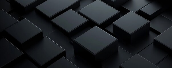 Poster - Abstract background with black cubes creating geometric pattern